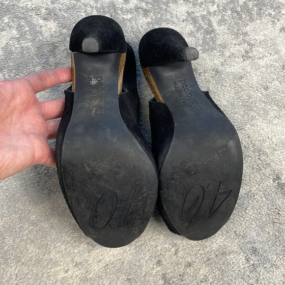 Pedro Garcia Paola Suede Peeptoe Slingback Platform Heels Black Sz 40 - Picture 12 of 16